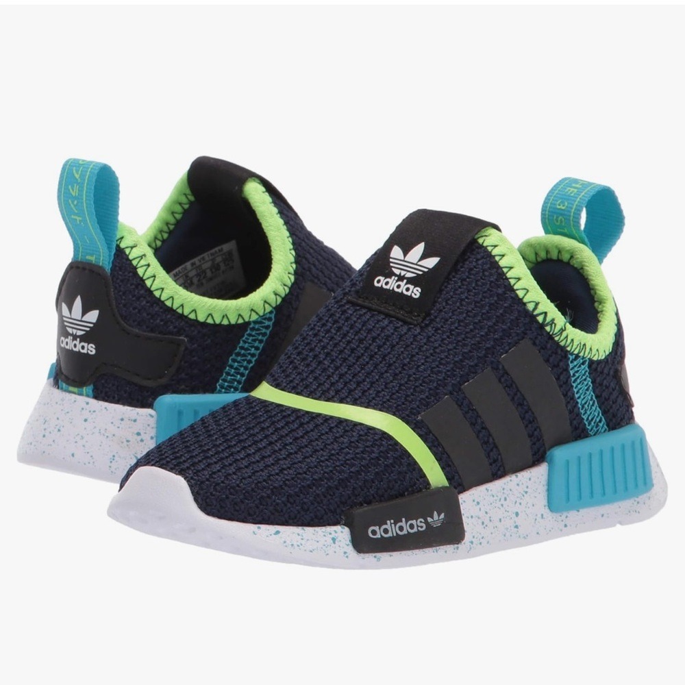 Adidas Little‎ Boys NMD 360 Slip-On Sneaker Blue/Green Size 5K Walker Running